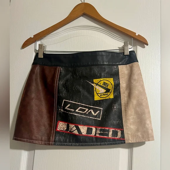 Jaded London Brown and Cream Patchwork Skirt Set - Picture 4 of 7